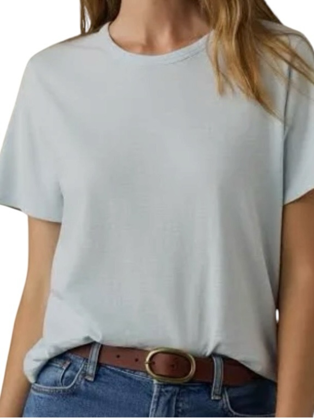 Faherty Sunwashed Slub Crew Tee Women’s S Sky Blue Organic Cotton T Shirt